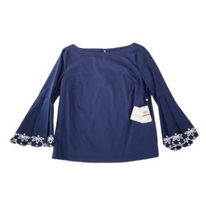 Laundry by Shelli Segal top embroidery on sleeves size XS